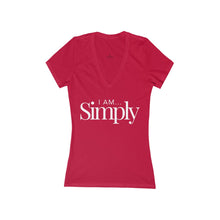 Load image into Gallery viewer, BODYCAFE "I am Simply" Women's Short Sleeve Deep V-Neck Tee