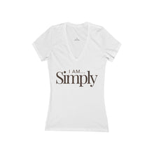 Load image into Gallery viewer, BODYCAFE &quot;I am Simply&quot; Women&#39;s Short Sleeve Deep V-Neck Tee
