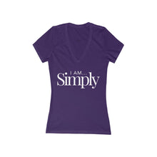 Load image into Gallery viewer, BODYCAFE &quot;I am Simply&quot; Women&#39;s Short Sleeve Deep V-Neck Tee
