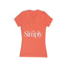 Load image into Gallery viewer, BODYCAFE &quot;I am Simply&quot; Women&#39;s Short Sleeve Deep V-Neck Tee
