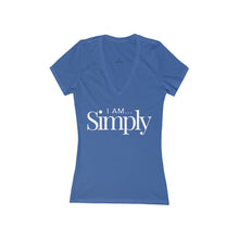 Load image into Gallery viewer, BODYCAFE &quot;I am Simply&quot; Women&#39;s Short Sleeve Deep V-Neck Tee
